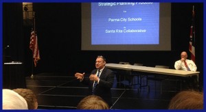 Dr. Graham speaking at one of the PCSD Strategic Planning meetings where members of the community attended.